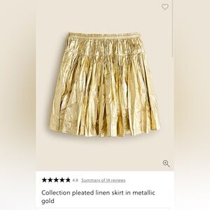 J. Crew Shimmering Gold A-Line Skirt